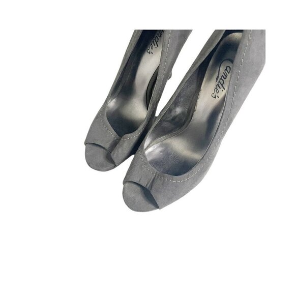 CANDIES Yunnis Grey Suede High Heel Shoes PUMP 73217 Size Women 8 Medium - Picture 4 of 7